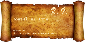 Rostási Imre névjegykártya
